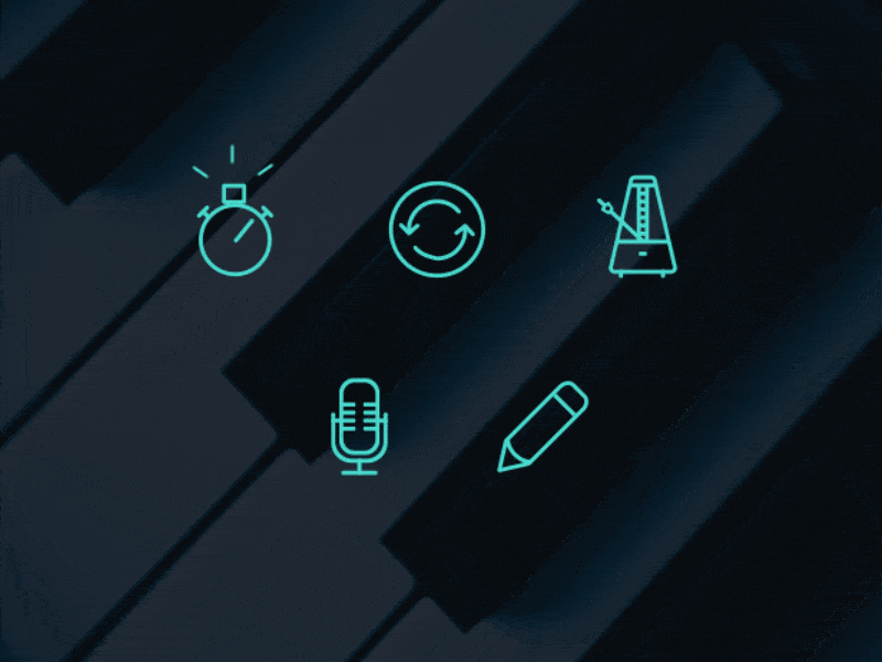 Анимированные иконки для Tomplay, интерактивного нотного приложения.