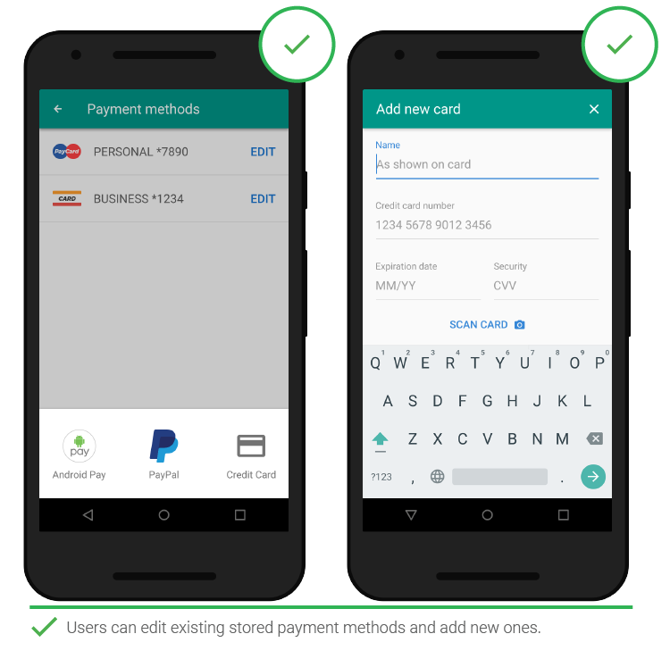 Добавление платежной информации
