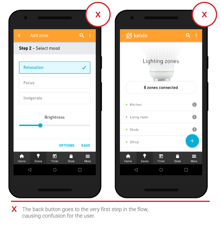 Кнопка «Назад»