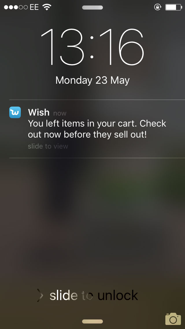 Уведомления о неоформленных заказах
