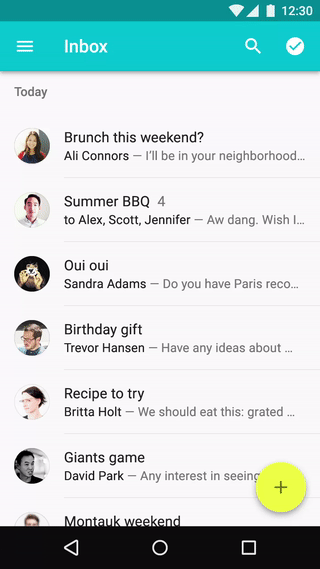 Индикатор обновлеия появляется параллельно с обновляющим жестом/действием Индикатор обновлеия появляется параллельно с обновляющим жестом/действием